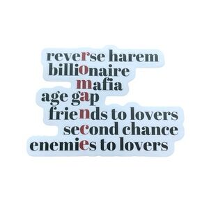 Dark Romance Theme Sticker Spicy Book Lover